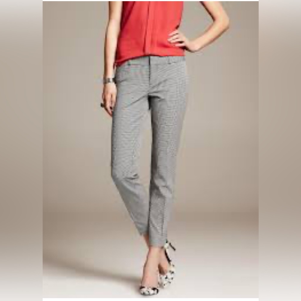 Womens‎ Banana Republic Sloan Houndstooth Casual Slim Ankle Pants
